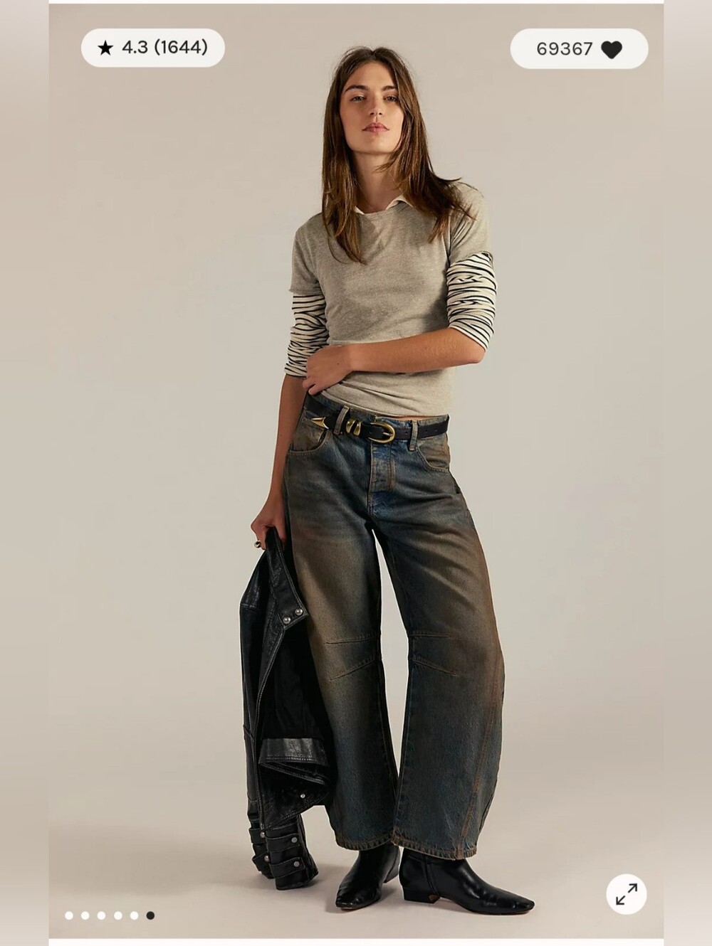 NWOT We The Free Good Luck Mid-Rise Barrel Jeans In Lost In The Desert